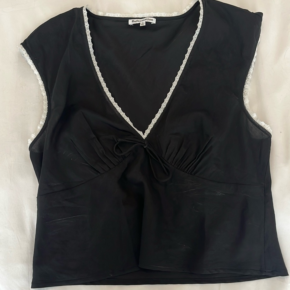 Reformation Cherry Top Black Size 4